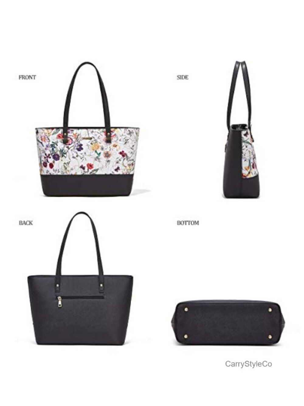 Synthetic Leather Satchel Tote Bag Set with Crossbody and Cosmetic Bag - Picture 3 of 6